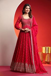 Picture of Charismatic Rani Pink Designer Anarkali Suit for Wedding, Engagement, and Reception