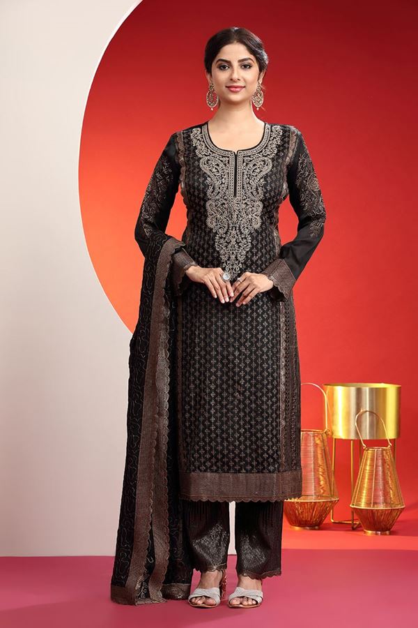 Picture of Captivating Black Designer Salwar Suit for Party and Reception