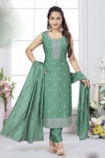 Picture of Charismatic Sea Green Designer Salwar Suit for Party and Festival