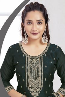 Picture of Captivating Bottle Green Designer Salwar Suit for Party and Festival