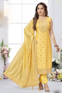 Picture of Ethnic Yellow Designer Salwar Suit for Party and Festival