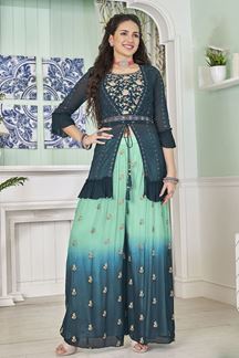 Picture of Exquisite Designer Indo-Western Palazzo Suit for Party and Festival