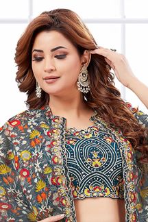 Picture of Amazing Floral Printed Designer Indo-Western Palazzo Suit for Haldi and Mehendi