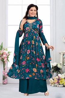 Picture of Vibrant Floral Printed Designer Suit for Party and Festival