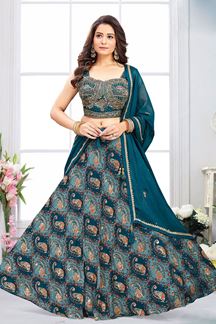 Picture of Mesmerizing Designer Indo-Western Lehenga Choli for Engagement and Party