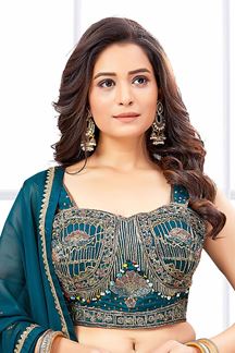 Picture of Mesmerizing Designer Indo-Western Lehenga Choli for Engagement and Party