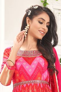 Picture of Vibrant Pink Designer Anarkali Suit for Wedding and Festive Wear