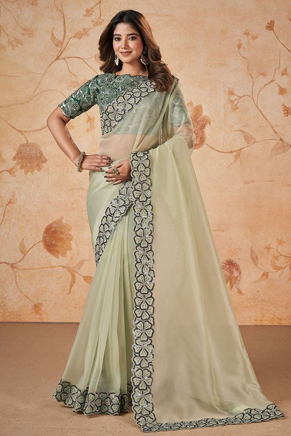 Picture of Beautiful Net Organza Georgette Designer Saree for Party