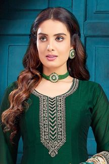 Picture of Stylish Green Designer Anarkali Suit for Mehendi and Partywear