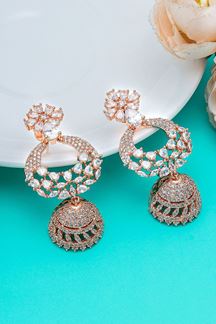 Picture of Magnificent Rose Gold Colored Imitation Earring