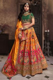 Picture of Ethnic Silk Designer Wedding Lehenga Choli for Wedding