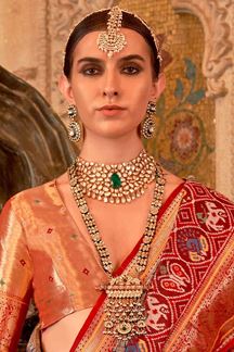 Picture of Creative Pure Banarasi Silk Designer Saree for Wedding, Engagement and Reception