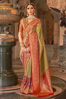 Picture of Surreal Pure Banarasi Silk Designer Saree for Wedding, Engagement and Reception