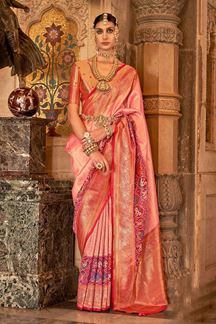 Picture of Glorious Pure Banarasi Silk Designer Saree for Wedding, Engagement and Reception