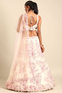 Picture of Fascinating Cream Colored Designer Lehenga Choli