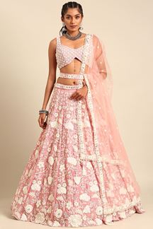 Picture of Stunning Rose Gold Designer Lehenga Choli for Engagement and Sangeet