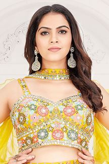 Picture of Divine Lemon Yellow Designer Palazzo Suit for Party