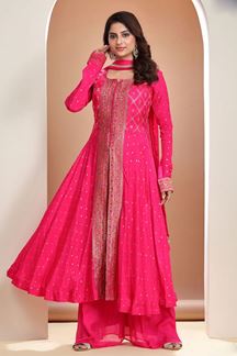 Picture of Classy Rani Pink Designer Palazzo Suit for Party