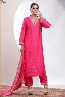 Picture of Stylish Pink Designer Straight Cut Suit for Party