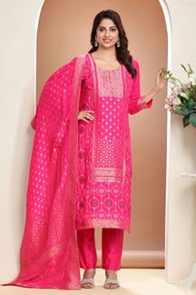 Picture of Vibrant Pink Designer Straight Cut Suit for Party