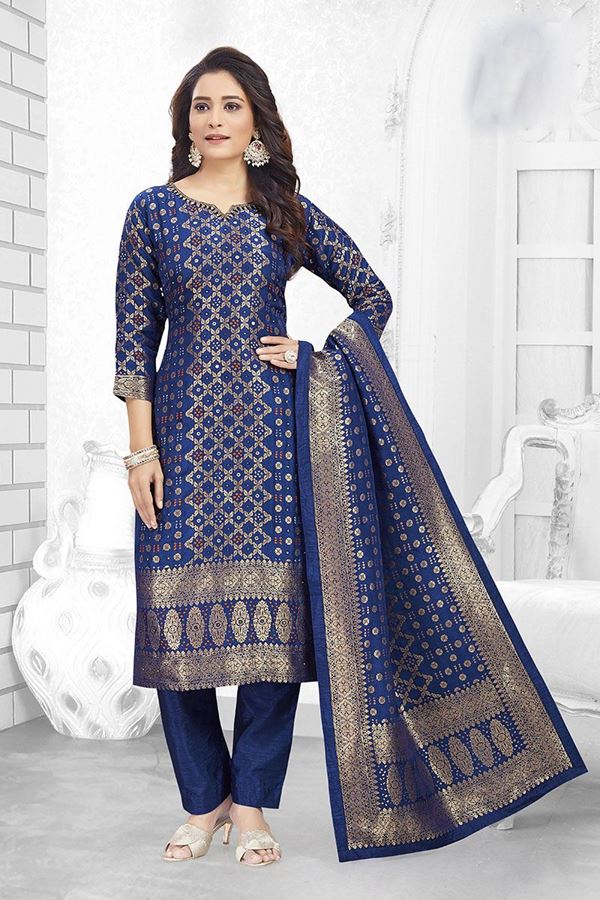 Picture of Fashionable Blue Designer Straight Cut Suit for Party