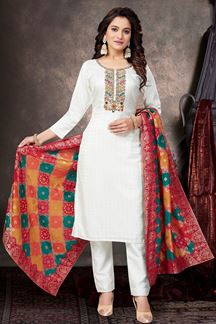 Picture of Outstanding White Designer Straight Cut Suit for Party