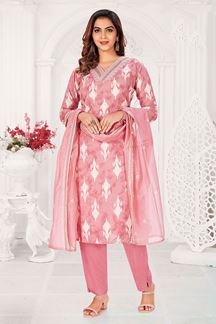 Picture of Flawless Pink Designer Straight Cut Suit for Party
