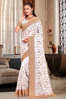 Picture of Creative Georgette Designer Saree for Party and Reception