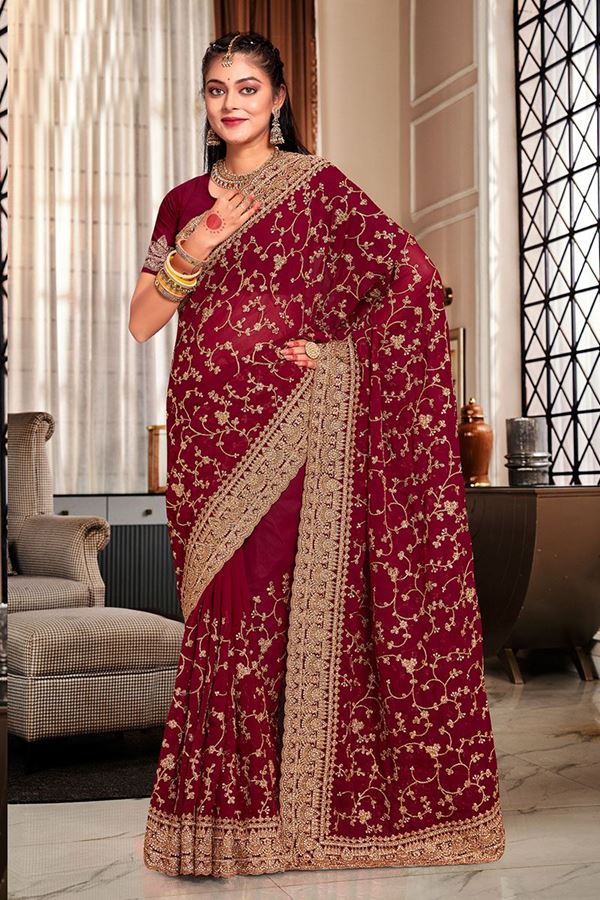 Picture of Captivating Georgette Designer Saree for Party and Reception
