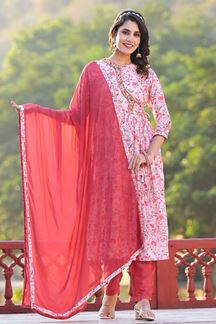 Picture of Impressive Light Pink Designer A-Line Suit for Party and Festival