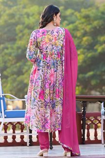Picture of Astounding Pink Designer A-Line Suit for Party and Festival
