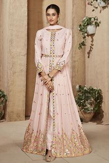 Picture of Pretty Light Pink Designer Anarkali Suit for Party