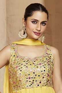 Picture of Impressive Yellow Designer Anarkali Suit for Party