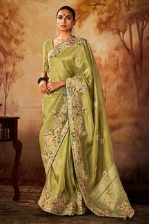 Picture of Impressive Pure Banarasi Kanjivaram Silk Designer Saree for Wedding, Engagement, Reception, and Mehendi