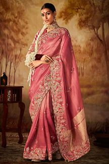 Picture of Breathtaking Pure Banarasi Kanjivaram Silk Designer Saree for Wedding, Engagement, and Reception