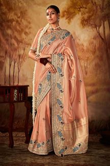 Picture of Captivating Pure Banarasi Kanjivaram Silk Designer Saree for Wedding, Engagement, and Reception
