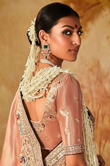 Picture of Captivating Pure Banarasi Kanjivaram Silk Designer Saree for Wedding, Engagement, and Reception