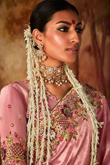 Picture of Spectacular Pure Banarasi Kanjivaram Silk Designer Saree for Wedding, Engagement, and Reception