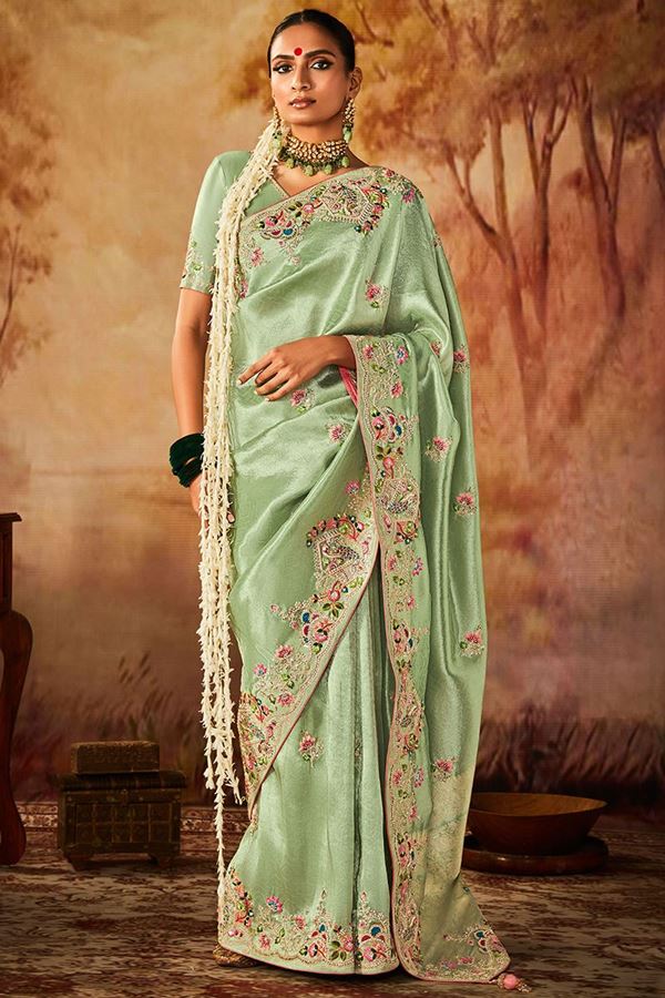 Picture of Fascinating Pure Banarasi Kanjivaram Silk Designer Saree for Wedding, Engagement, and Reception