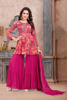 Picture of Heavenly Rani Pink Designer Gharara Suit for Party