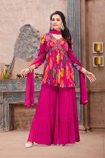 Picture of Spectacular Magenta Designer Gharara Suit for Party and Sangeet