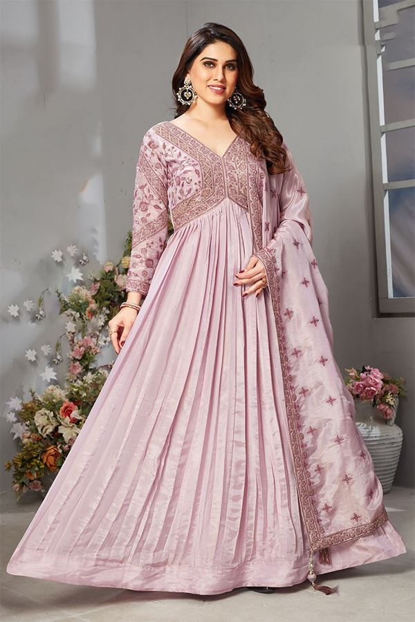 Picture of Awesome Lavender Designer Anarkali Suit for Party and Festivals