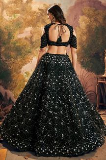 Picture of Outstanding Black Designer Indo-Western Lehenga Choli for Wedding, Engagement, and Reception