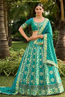 Picture of Ethnic Banarasi Silk Designer Lehenga Choli for Wedding 