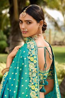 Picture of Ethnic Banarasi Silk Designer Lehenga Choli for Wedding 
