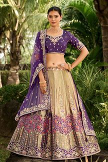 Picture of Flawless Banarasi Silk Designer Bridal Lehenga Choli for Wedding 