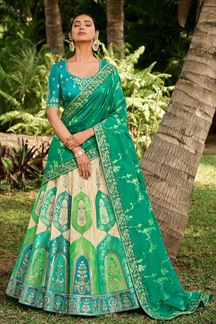 Picture of Charismatic Banarasi Silk Designer Bridal Lehenga Choli for Wedding 