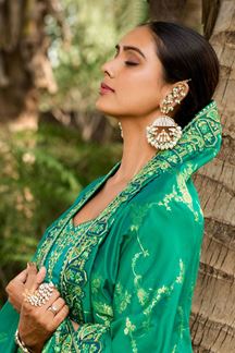 Picture of Charismatic Banarasi Silk Designer Bridal Lehenga Choli for Wedding 