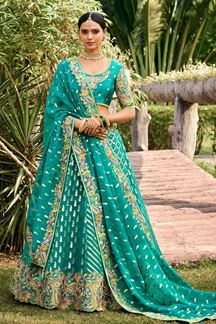 Picture of Smashing Banarasi Silk Designer Lehenga Choli for Wedding 