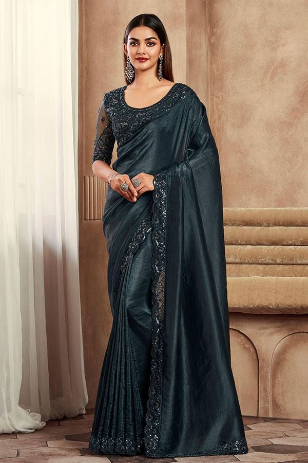 Picture of Creative Black Designer Saree for Party